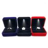 Black Velvet LED Jewelry Ring and Earring Box