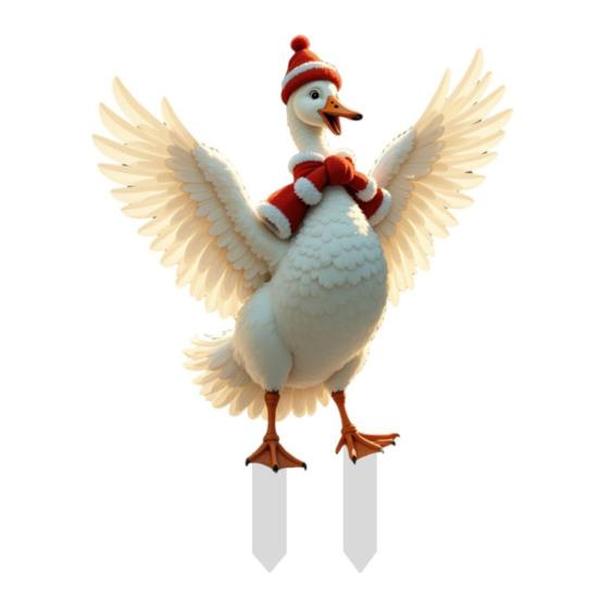 Рождественская утка садовый колышек плоский акриловый двор художественный знак украшения водонепроницаемый уличный рождественский колышек для