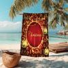 1Pc Christmas Festive Beach Towel Microfiber Beach Towel Thin Absorbent For Beach Swimming Yoga Bath Sports
