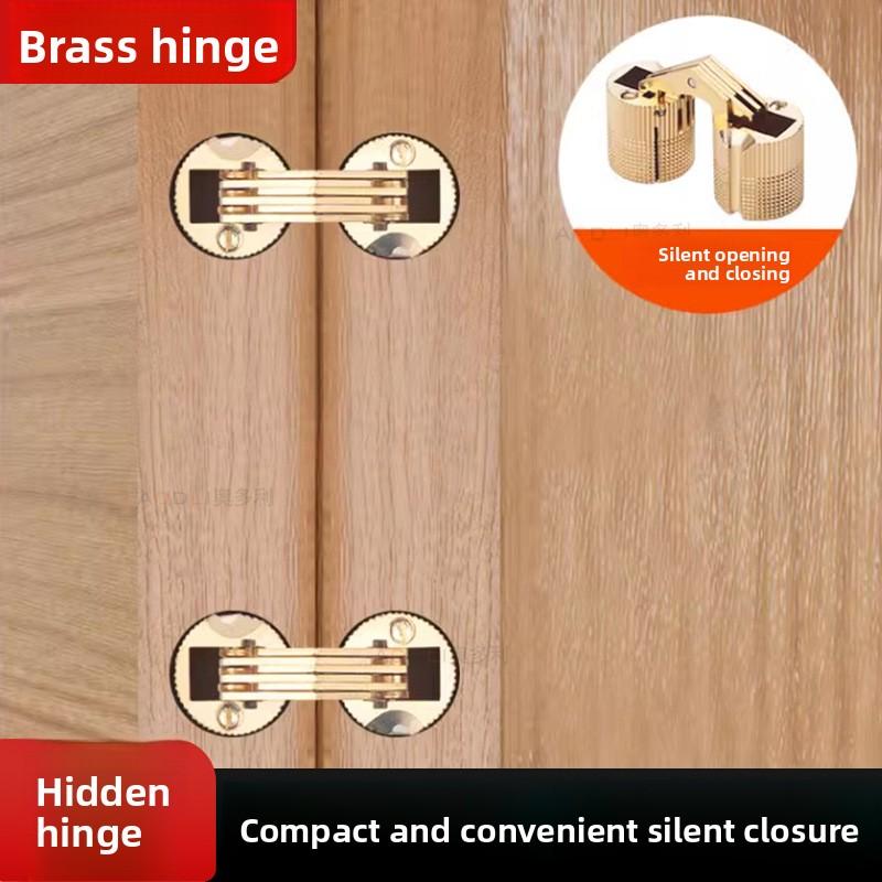 2 шт. 8-18 мм Медные латунные дверные петли Цилиндрические скрытые мебельные петли Скрытые невидимые петли-бочонки для фурнитуры, подарочной коробки