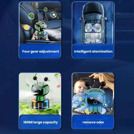 Автомобильный освежитель воздуха в форме робота с умной ароматерапией и эмоциональными глазами с искусственным интеллектом