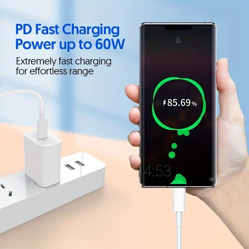 2PCS PD 60W USB C To USB Type C Cable Fast Charge Data Cable For Samsung Xiaomi Macbook iPad Data Line Type C To Type C