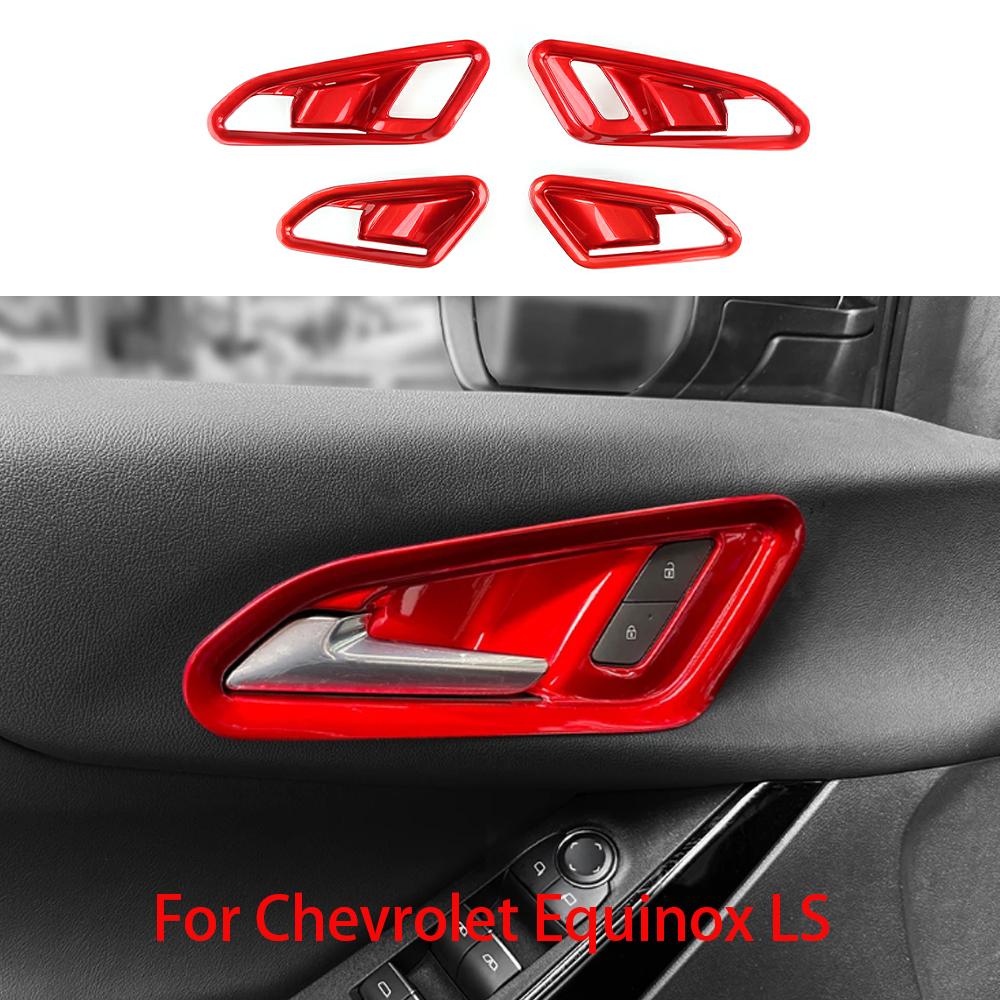 4 шт. Красная Накладка на Рамку Ручки Внутренней Двери Для Chevrolet Equinox LS 2025 2026 Автомобильные Аксессуары для Интерьера LHD