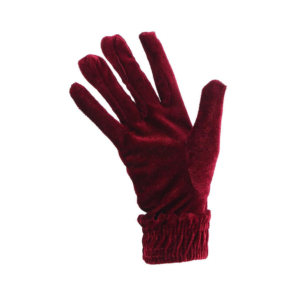 Winter Outdoor Warm Solid Women Soft Elastic Driving Gloves Full Finger Mittens Gold Velvet Gloves
