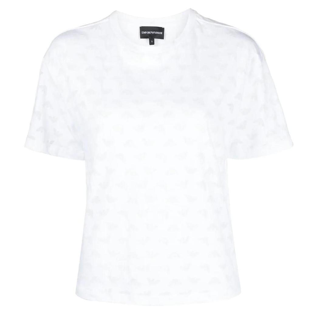 Emporio Armani Женская футболка с коротким рукавом и принтом логотипа SS23 Белый 3R2T7F-2JWBZ-0100