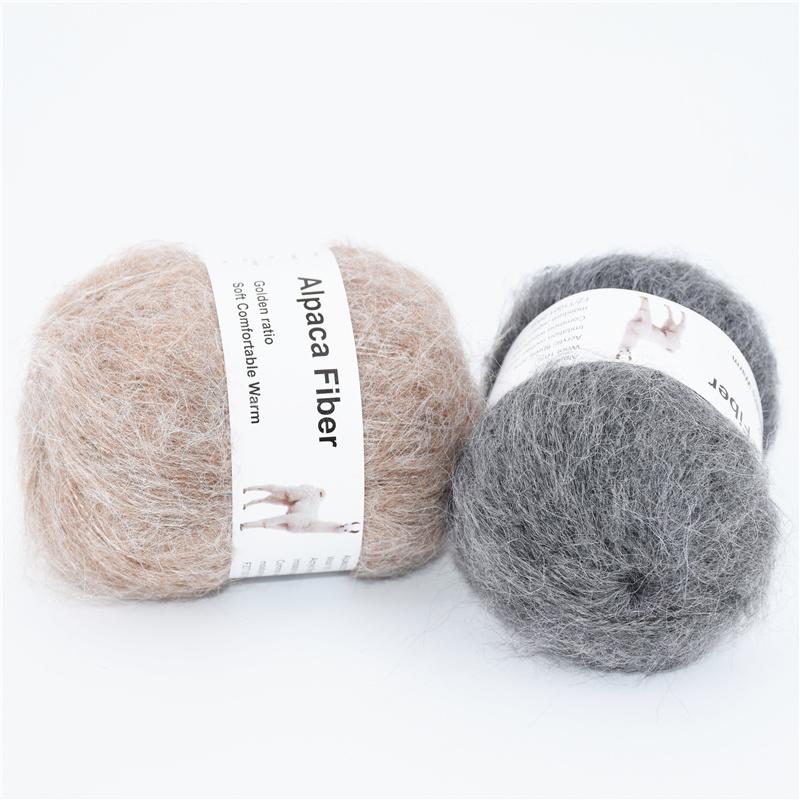 6 шт. пряжа из шерсти альпаки с ворсом для вязания 50 г/шт. 380 м/шт. вязальная пряжа для вязания крючком