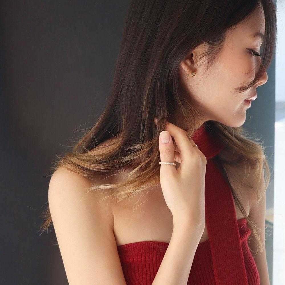 [ Modernlike / Headquarters Authentic ] 14K Gold-Filled Silver Knot Rump Ball Earrings Set