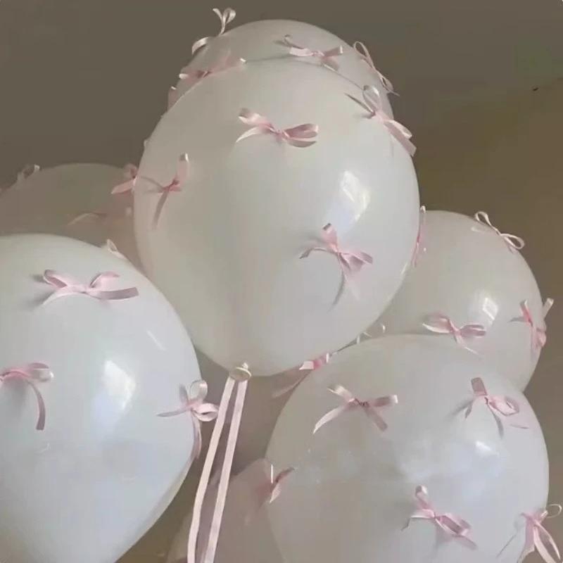 Розовые ленты-банты Кокетливые воздушные шары для девичника Помолвка Свадьба Декор для детского праздника Воздушные шары