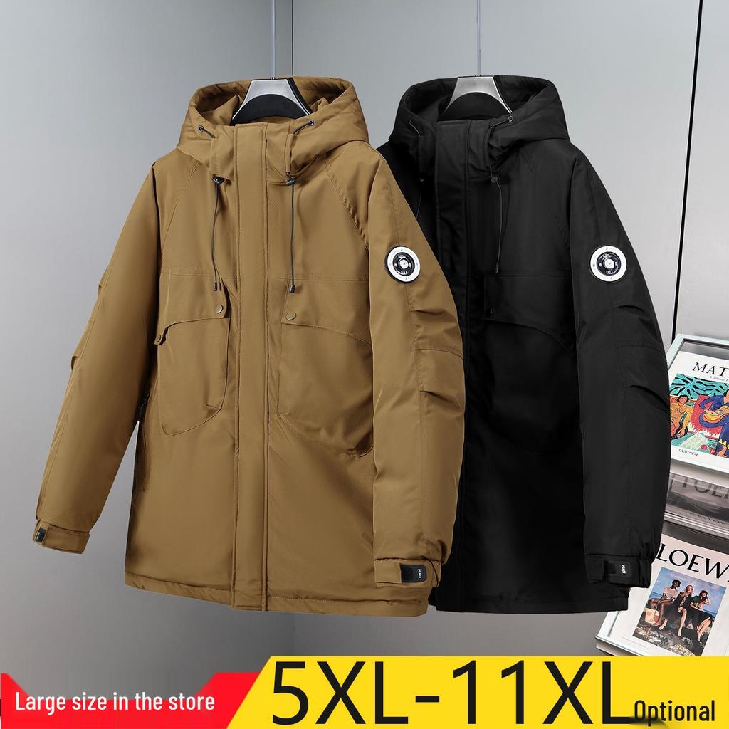 Мужская зимняя хлопковая куртка большого размера 2025 - Теплая, защита от холода, верхняя одежда