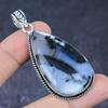 Natural Dendrite Opal Gemstone Handmade 925 Sterling Silver Pendant 2.60" S9P84
