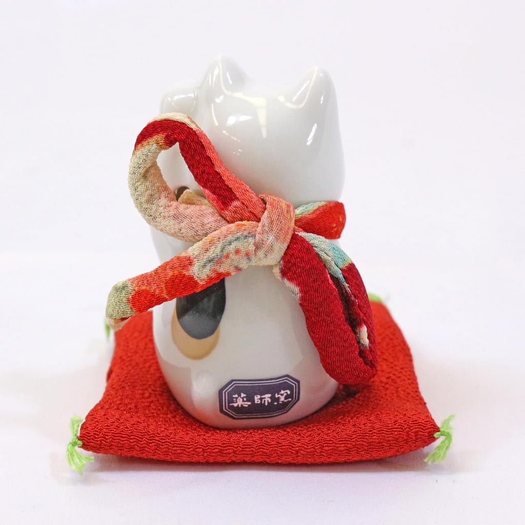 Якуси Печь Аяэ Фукуфуку Lucky Cat (левая рука, красная)