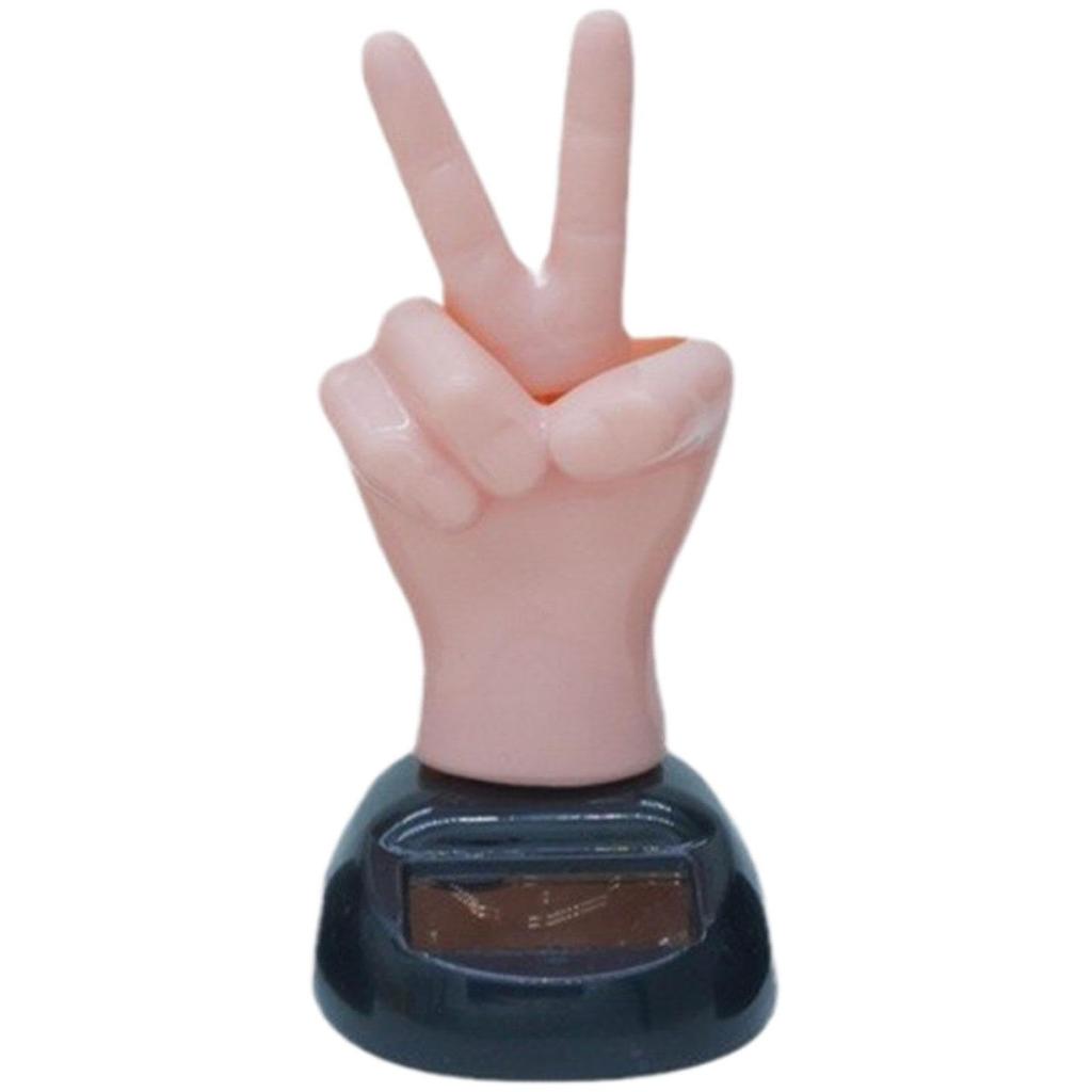 Middle Finger Car Decoration, Middle Finger Car Dashboard | Two Finger Shaking Solar Powered