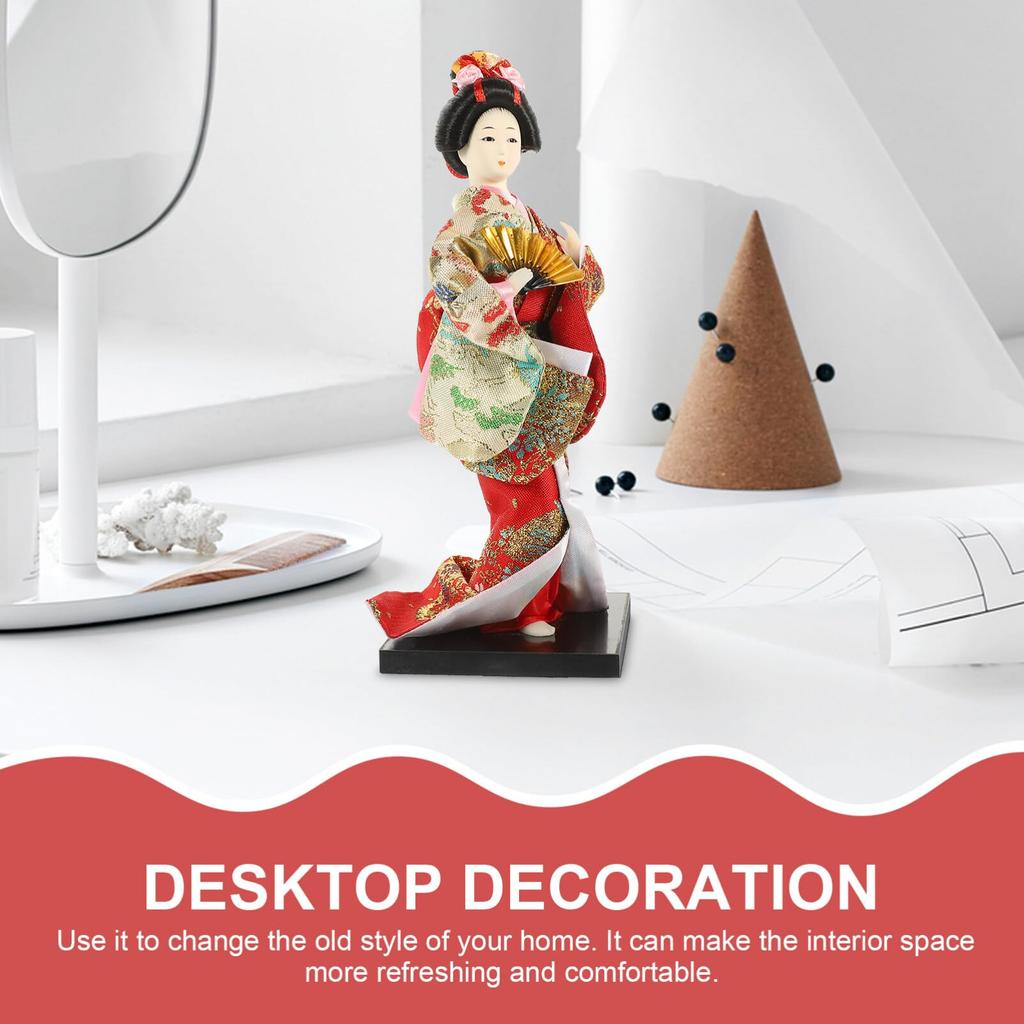 TOYMYTOY Японская кукла, Танец, Майко, Кукла в японском стиле, 27 см, Японский сувенир, Украшение, Кукла в кимоно, Модель куклы гейши, Кукла Кабуки, Японский