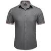 Mens Red Fashion Short Sleeve Dress Shirts Regular Fit Casual Button Down Shirts