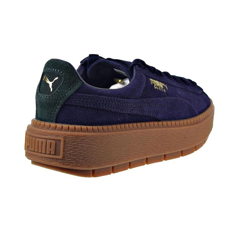 Puma Замшевые кроссовки на платформе, легкие, низкие, женские, фиолетовые 367066-01