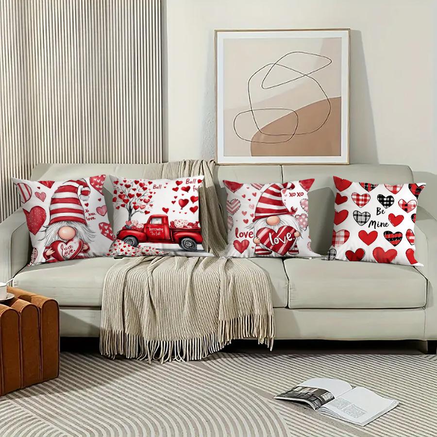 Наволочка на День святого Валентина Любовная наволочка Диван Гостиная Прикроватная Мягкая сумка Спинка Поясничная подушка Чехол Офисный Чехол для поясничной подушки