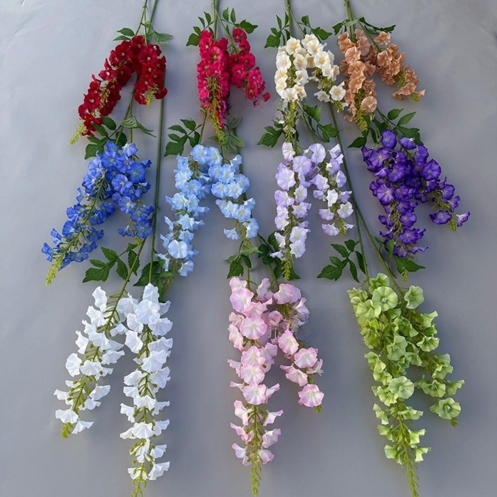2 Вилки Искусственный Дельфиниум Цветок Розовый Цветочная Композиция Искусственные Растения Маленькие Ипомеи Симуляция Искусственный Шелковый Цветок