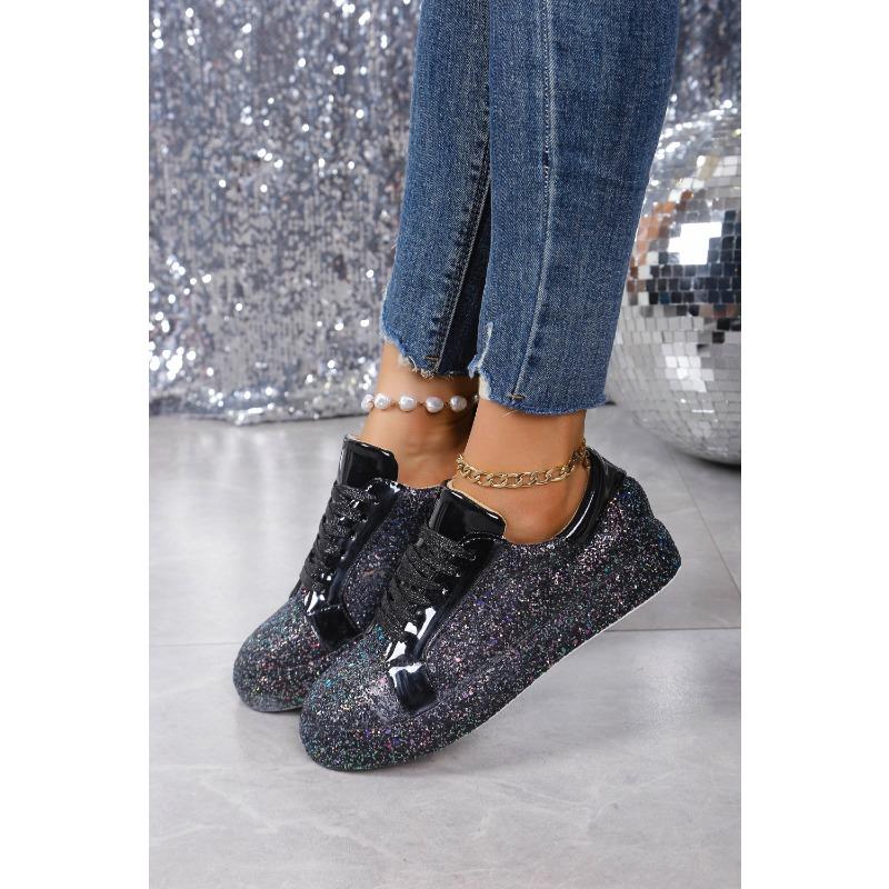 Кроссовки женские туфли повседневные кроссовки на платформе женские блестящие серебристые красивые дышащие вулканизированные туфли