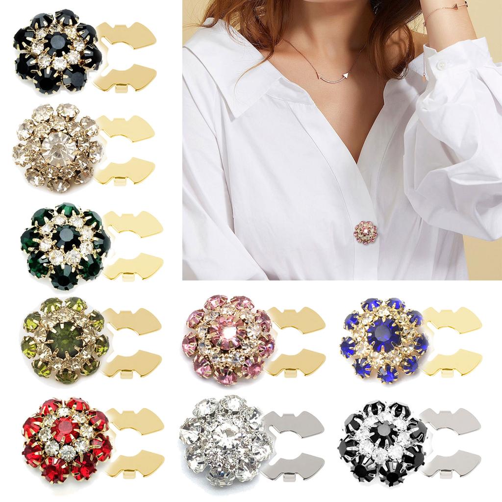 Rhinestone Button Cover Decorative Button Embellishment Button Flower Button Cover for Jewelry Craft Decoration