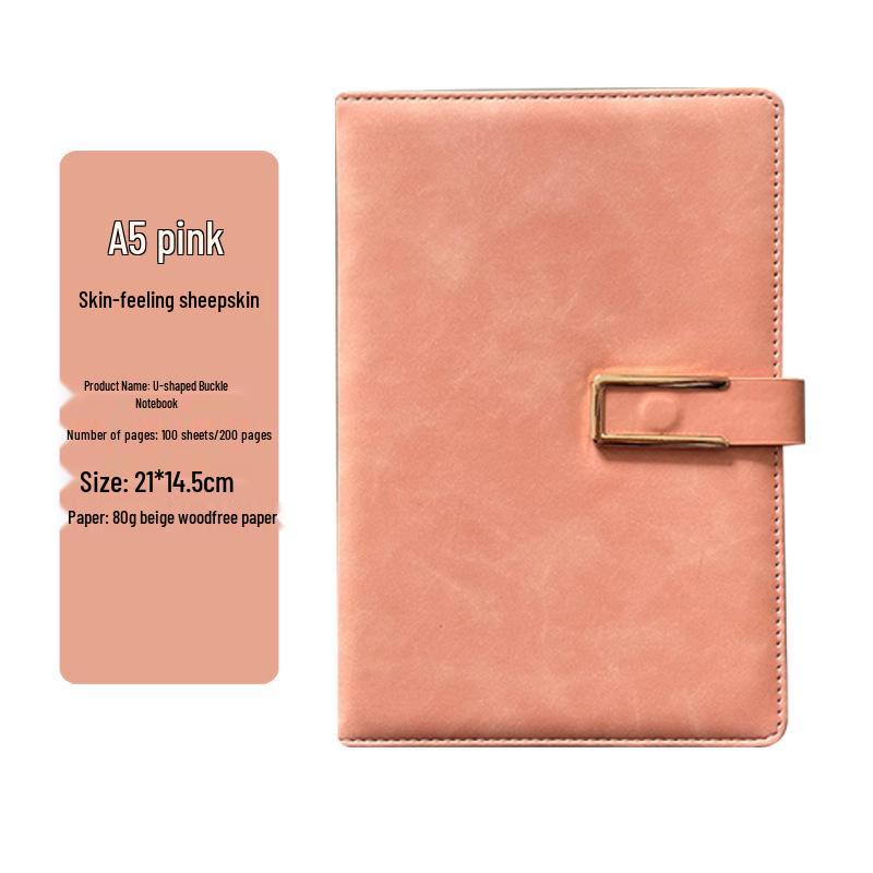 Блокнот A5 из мягкой овчины с петлей для ручки и персонализацией логотипа - Толстый журнал для деловых встреч