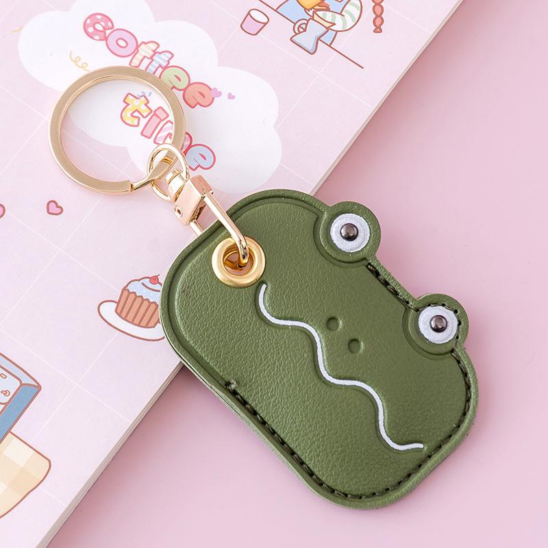 Leather Strawberry Lemon Keychain Case Holder  Women Car Key Ring Charm Bag Car Pendant Gift Anti-Lost Pet Dog Cat Collar