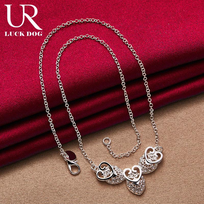 Ожерелье с тремя кулонами из стерлингового серебра 925 пробы, модные свадебные украшения