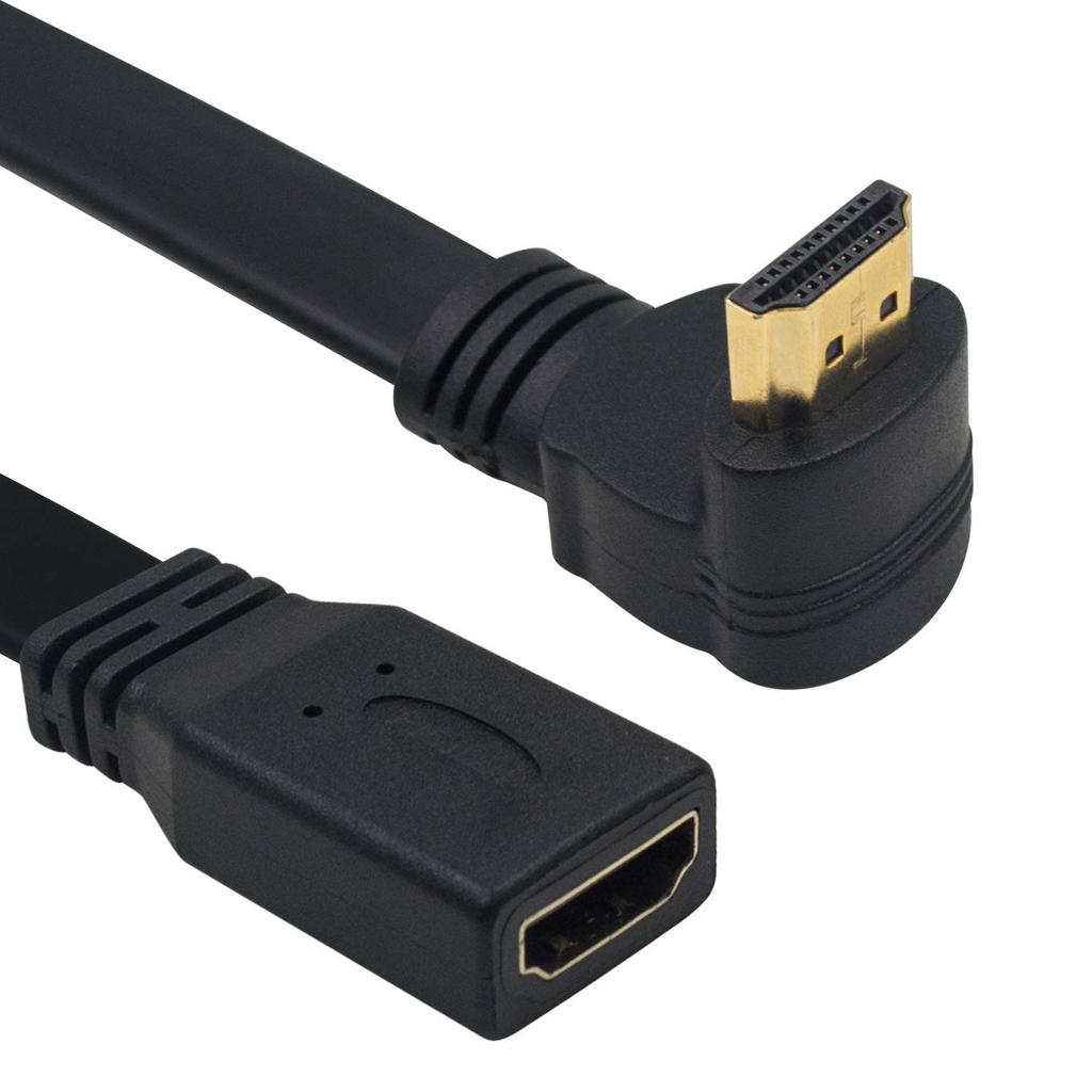 Удлинитель HDMI 90 градусов, удлинительный кабель HDMI 4K HDMI, 30 см, удлинительный кабель HDMI, позолоченный терминал, высокоскоростной тонкий плоский удлинитель кабеля HDMI 4K 3D