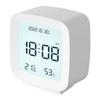 Portable LCD Alarm Clock for Students Compact Design with Thermometer Humidity Monitor and Flexible Time Format 12 or 24 Hours