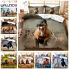 Horse Bedding Set Queen Size,Pony Decorative 3 Piece Bedding Set With 2 Pillow, Horse Freedom Runs Gallop Farm Print Duvet Cover