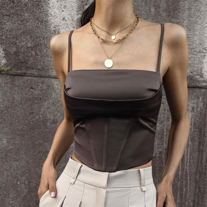 Spaghetti Strap Tank Top Sexy Backless Bandage Skinny Crop Tops 2023 Summer Elegant Lace Up Party Streetwear Women Camis
