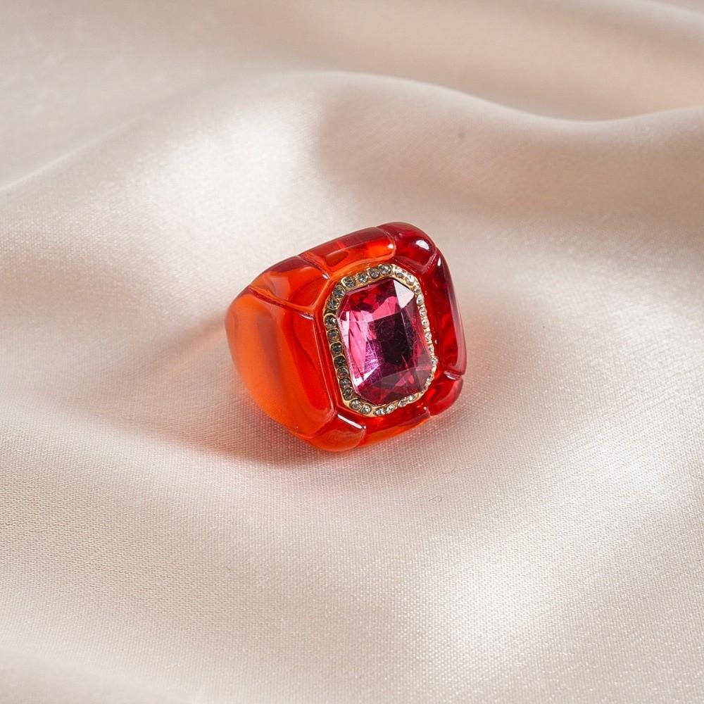 Candy Color Acrylic Resin Ring Y2K Classic Big Dome Plain Ring Geometric Ring  Party