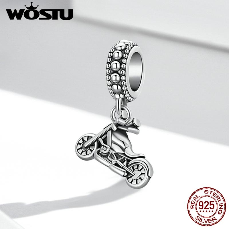 WOSTU Ретро оригинальные оксидированные реалистичные бусины из стерлингового серебра 925 пробы подходят для браслета, ювелирные изделия