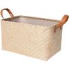 WCIC New Wicker Baskets Jute Rectangular Storage Basket With Handle Foldable Sundries Organizer Home Decor