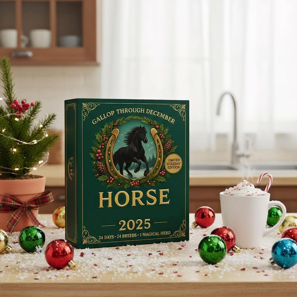 Christmas Calendar Advent 2D Christmas Tree Decorations Horse Pendant 2025 xmas Countdown Calendar Christmas Gifts For Kids