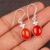 925 Sterling Silver Carnelian Gemstone Ethnic Jewelry Earrings 1.30" For Sister EE-6-30