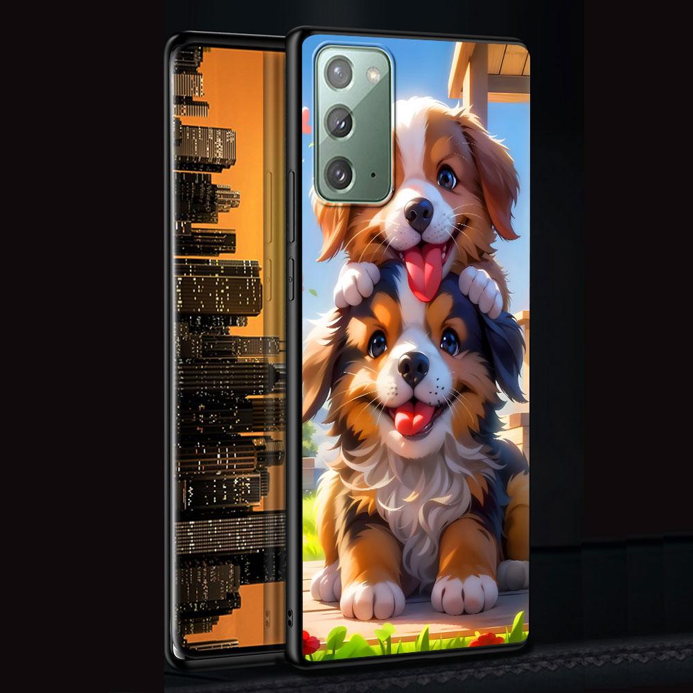 Чехол с мультяшными собачками для Samsung Galaxy Note 20 Ultra 8 10 Lite 9 TPU Чехол для телефона Note 10 Plus Черный Мягкий чехол Funda Capa