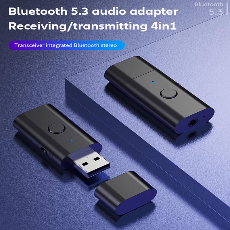 4 в 1 USB беспроводной Bluetooth 5,3 AUX адаптер аудиоприемник передатчик USB на разъем 3,5 мм для ПК ТВ автомобильный комплект громкой связи аксессуары