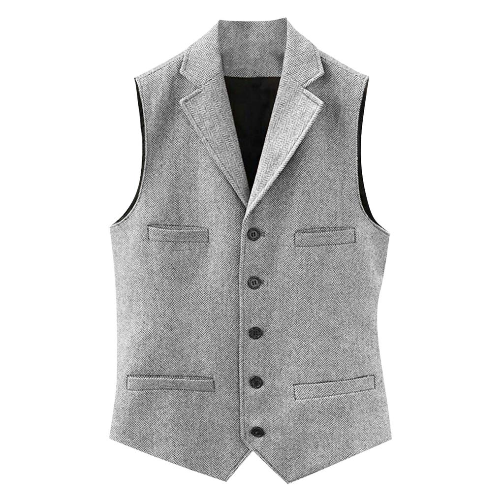 Мужская мода, повседневный однобортный однобортный жилет, мужской топ без рукавов