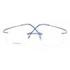 Rimless Rectangle Shiny Dark Blue SmaRtbuy Collection Hedley Rt 004a C7 Fashion Unisex Eyeglasses