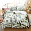 Постельное белье Dolar Single Twin Ful Quen King-Sized Размеры Размеры Комплект постельного белья Взрослый Детская спальня Комплекты пододеяльников 3D печать Деньги Комплект простыней