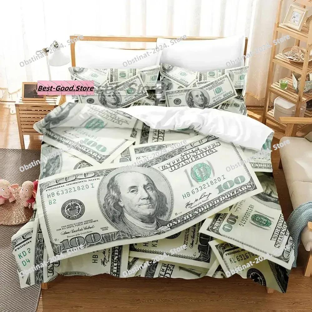 Постельное белье Dolar Single Twin Ful Quen King-Sized Размеры Размеры Комплект постельного белья Взрослый Детская спальня Комплекты пододеяльников 3D печать Деньги Комплект простыней