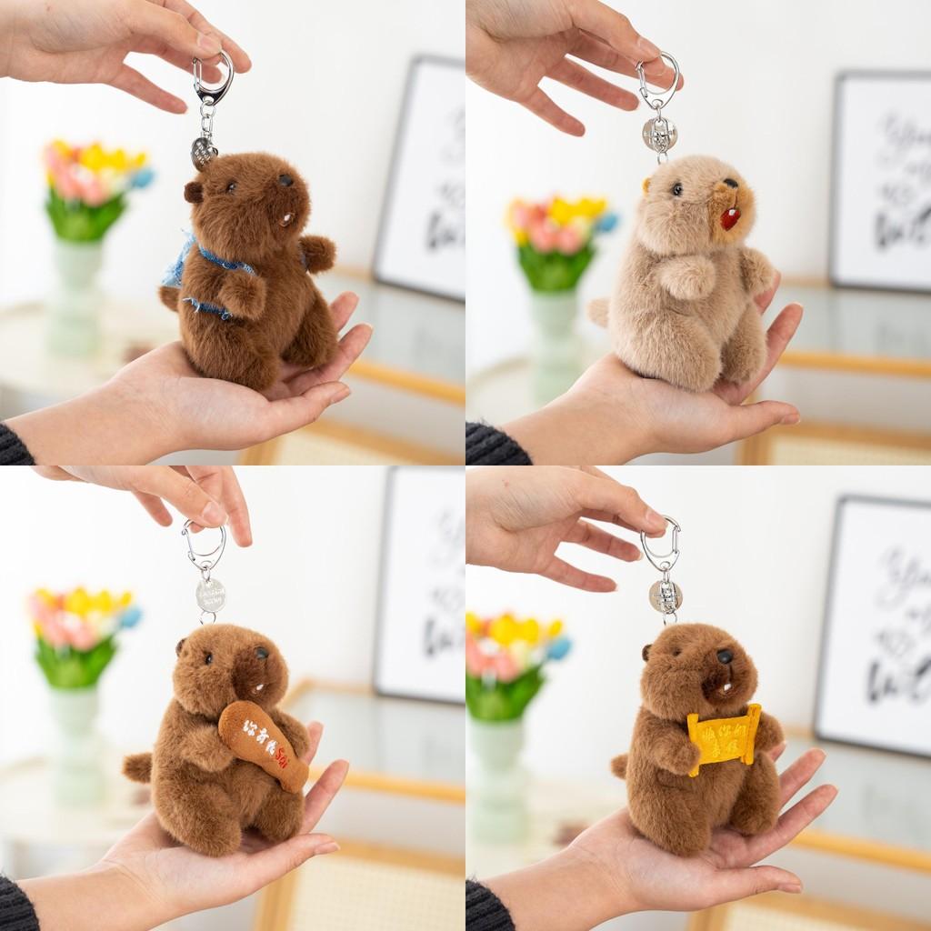 Plush Marmota Key Chain Pendant With Sound For Backpack Decoration And Gift Idea