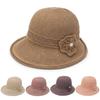 Summer New Hat, Women's Summer Fisherman Hat, Flower Braided Straw Hat Breathable Foldable Women's Sun Hat