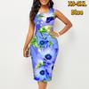 Женское платье Sling Summer Sunflower Print Dresses Tight без рукавов Slim Fit Sexy Fashion Top Clothing