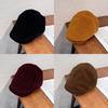 Vintage Streetwear Duckbill Hat With Polyester Corduroy Solid Color For Men And Women In Autumn