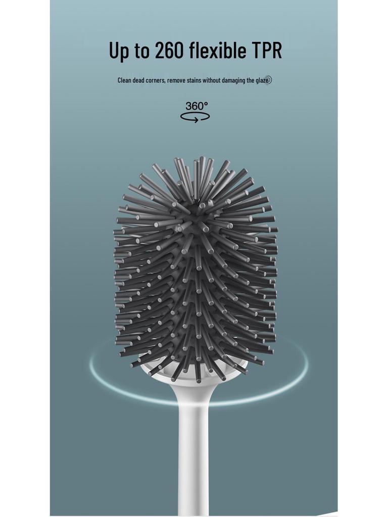 Wall-Mounted Soft Bristle Toilet Brush with Long Handle for Dead Corner Cleaning