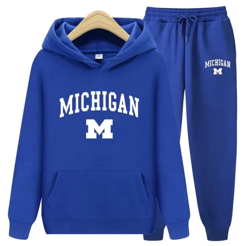 Осень-зима 2023, новая спортивная одежда, спортивные костюмы, мужские повседневные теплые плюшевые толстовки с буквенным принтом, брендовый принт, мужской наряд из 2 предметов