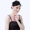 Черная сетчатая головная повязка Шляпа стюардессы Французский темперамент Жемчужная заколка-бант для женщин