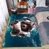 Playful Underwater Dog suitable as a non-slip mat for the living room or bedroom sofa