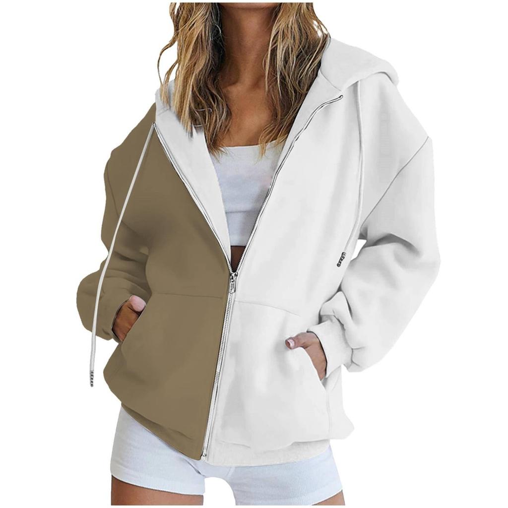 Women's Fashionable Casual Long-sleeved Pullover Hooded Jacket